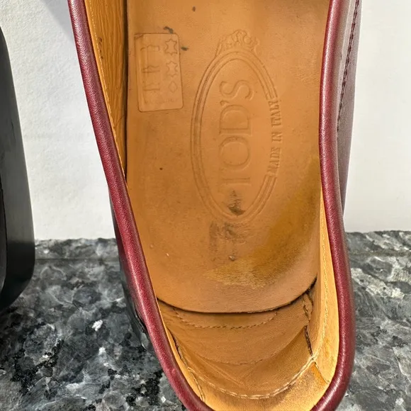 Tod’s Red Leather Loafers Driving Shoes Red Men’s Size 9.5