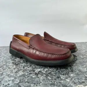 Tod’s Red Leather Loafers Driving Shoes Red Men’s Size 9.5