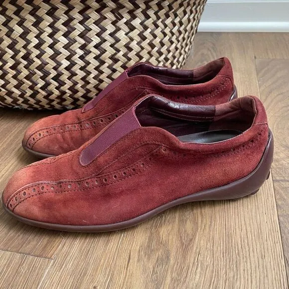Tod’s Rust Suede Driving Loafer Slip On Shoe 7