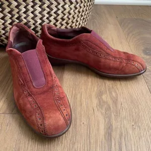 Tod’s Rust Suede Driving Loafer Slip On Shoe 7