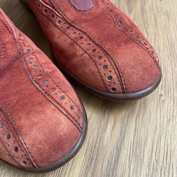 Tod’s Rust Suede Driving Loafer Slip On Shoe 7