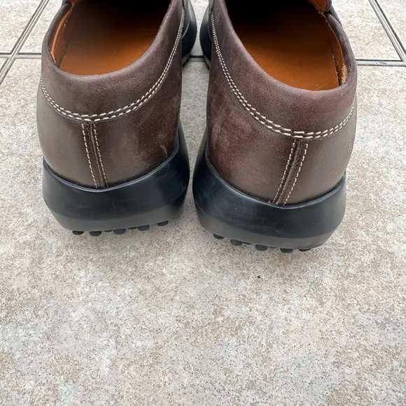 TOD'S Women's Brown Leather Driving Loafers Moc Square Toe Casual Shoes Size 8