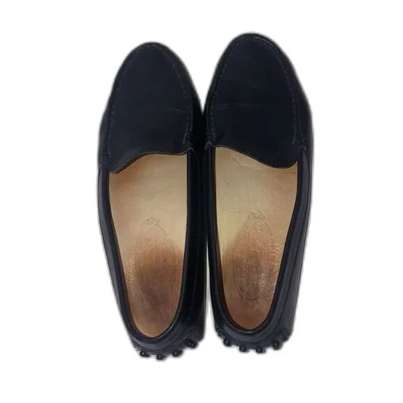 TOD'S Women's Leather Pebbling Outsoles Driving Shoes Size 6.5 Solid Blue
