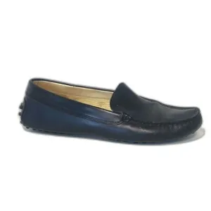 TOD'S Women's Leather Pebbling Outsoles Driving Shoes Size 6.5 Solid Blue