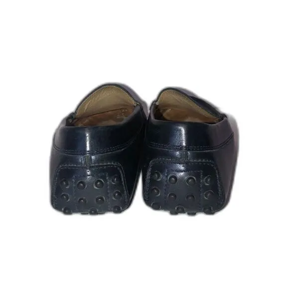 TOD'S Women's Leather Pebbling Outsoles Driving Shoes Size 6.5 Solid Blue