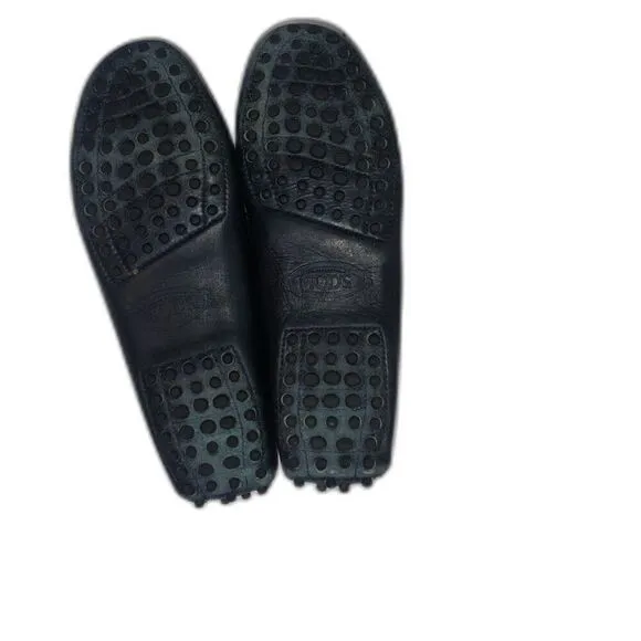TOD'S Women's Leather Pebbling Outsoles Driving Shoes Size 6.5 Solid Blue