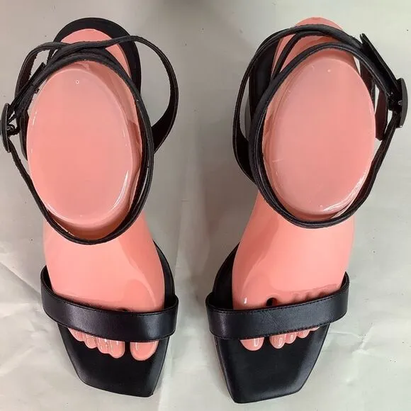 Tomaris Leather Strap Block Heel Open Toe Sandals Women’s size 40/USA 9.5