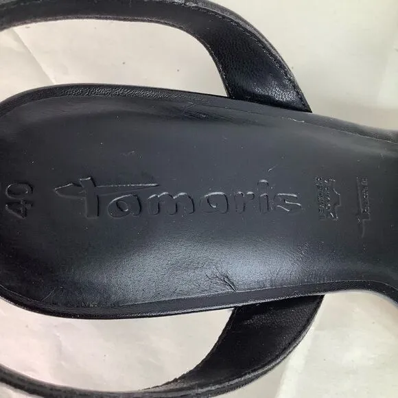 Tomaris Leather Strap Block Heel Open Toe Sandals Women’s size 40/USA 9.5