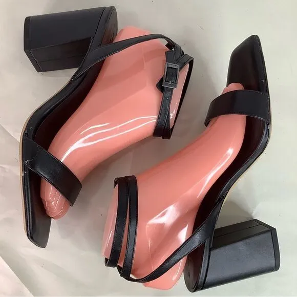 Tomaris Leather Strap Block Heel Open Toe Sandals Women’s size 40/USA 9.5