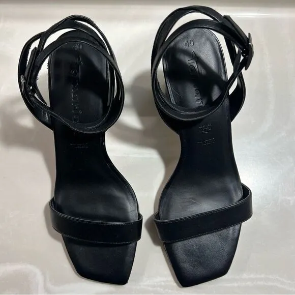 Tomaris Leather Strap Block Heel Open Toe Sandals Women’s size 40/USA 9.5