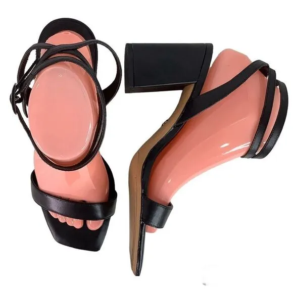 Tomaris Leather Strap Block Heel Open Toe Sandals Women’s size 40/USA 9.5