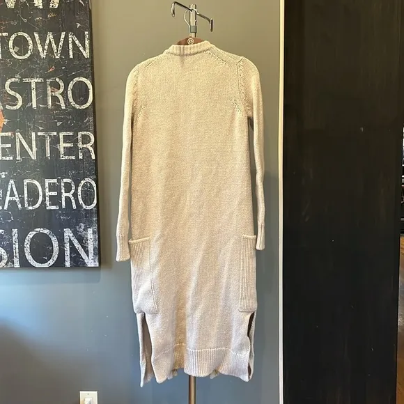 Tomas x Rossi &amp; Rei knit cardigan sweater duster wool snap closure natural
