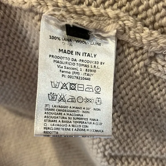 Tomas x Rossi &amp; Rei knit cardigan sweater duster wool snap closure natural