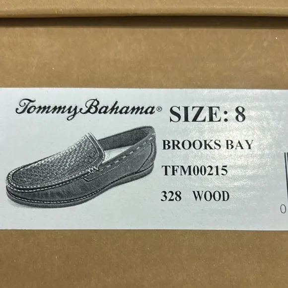 Tommy Bahama Brooks Bay Brown Loafers Slip-Ons Classic Moccasin Design Wood sz 8
