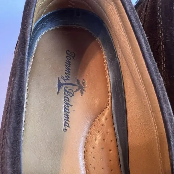 Tommy Bahama Men's Espresso Suede Slip-On Driving Loafers Rubber Soles 9M