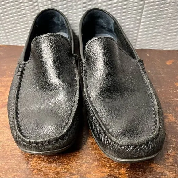 Tommy Bahama Nassau Venetian Black Leather Driving Loafers Size 8D