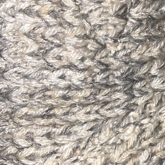 TOMS Alpargata Gray/White Faux Fur Knit Slip On Flats, Size 7.5