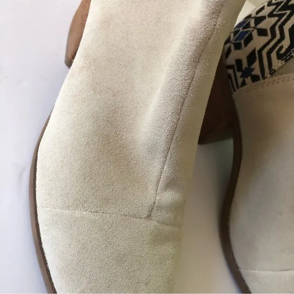 Toms Esme Chelsea Boots Birch Suede Metallic Jacquard Booties