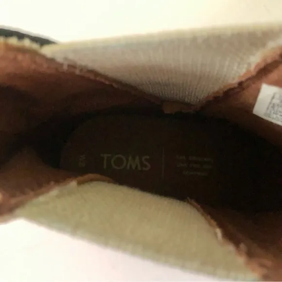 Toms Esme Chelsea Boots Birch Suede Metallic Jacquard Booties