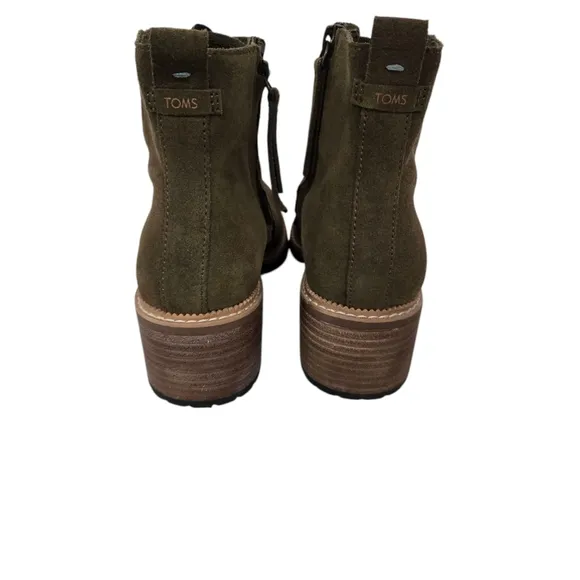 Toms Finn Olive Green Military Combat Boots 7