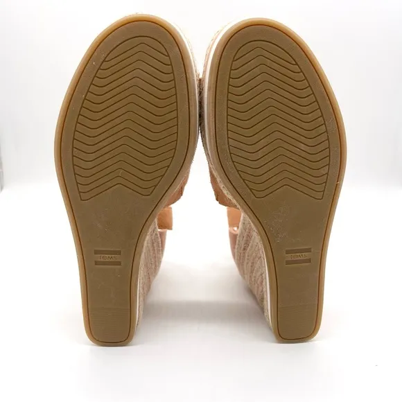 TOMS Women's Marisol Sandy Beige Suede Sandal Size 6.5 New Espadrilles Wedge