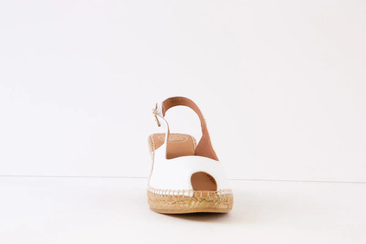 TONI PONS - CROACIA MEDIUM WEDGE PEEP-TOE SANDAL - WHITE