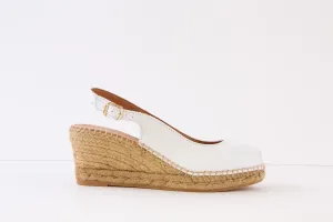 TONI PONS - CROACIA MEDIUM WEDGE PEEP-TOE SANDAL - WHITE