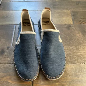 TONI PONS Dallas Jute Espadrilles Size 43/10 Canvas Classic Woven Side Elastics
