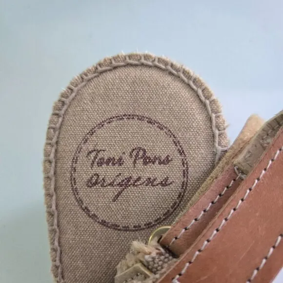 Toni Pons Origens Wedge Espardrille Sandals Beige Canvas Size 37/38