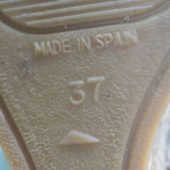 Toni Pons Origens Wedge Espardrille Sandals Beige Canvas Size 37/38
