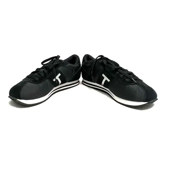 TONNY HILFIGER | Vintage 1990s deadstock womens black nylon platform sneakers