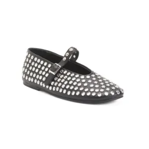 TONY BIANCO Black Nappa Leather Miami Studded Flats
