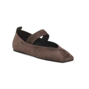 TONY BIANCO espresso Suede Hawaii Mary Jane Pointed Toe Flats