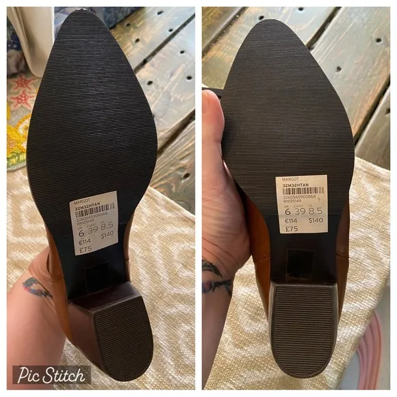 Topshop Brown Leather Chelsea Heeled Bootie