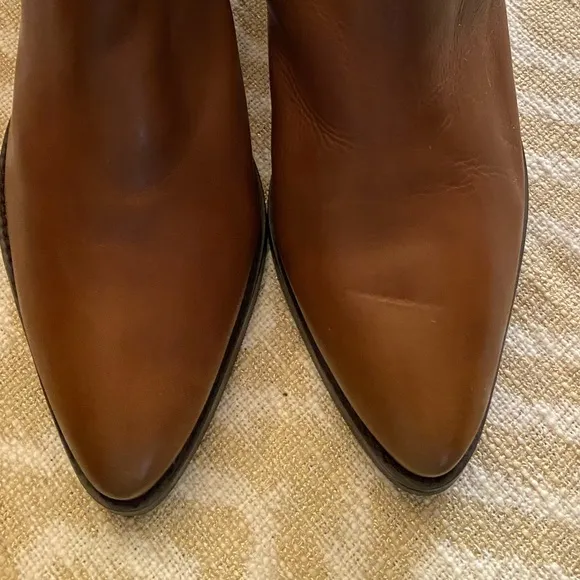 Topshop Brown Leather Chelsea Heeled Bootie