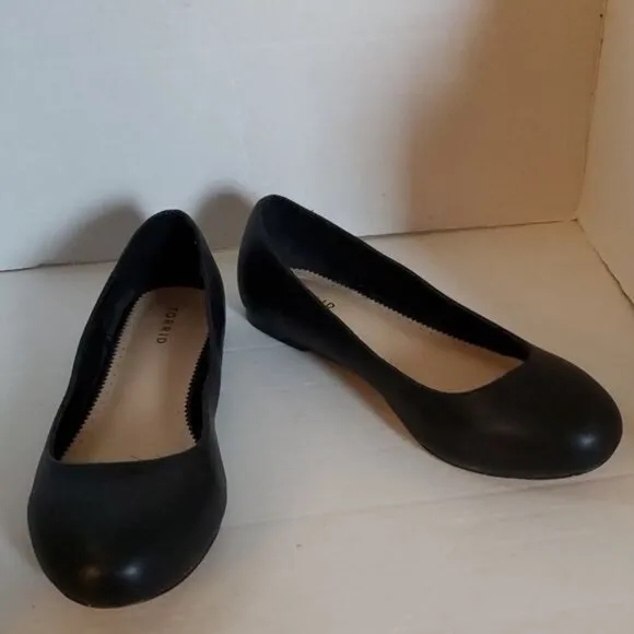 Torrid Flats Shoes Black Vegan Leather Ballet Flat Almond Toe Women's WOMAN'S 11