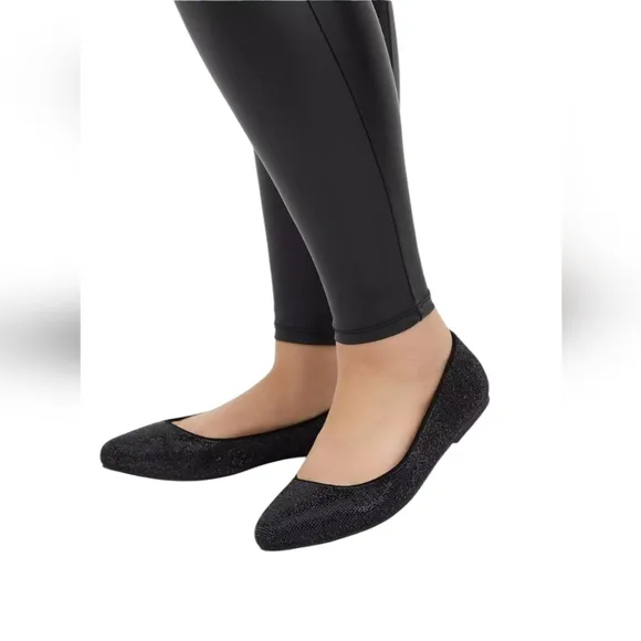Torrid Flats Shoes Black Vegan Leather Ballet Flat Almond Toe Women's WOMAN'S 11