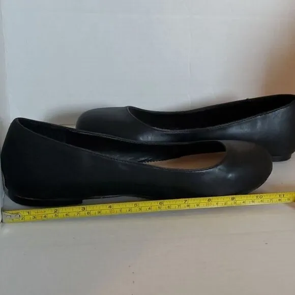 Torrid Flats Shoes Black Vegan Leather Ballet Flat Almond Toe Women's WOMAN'S 11