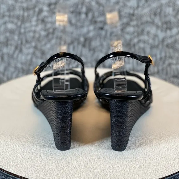 Tory Burch 75mm Multi Strap Wedge Sandals Women's 10