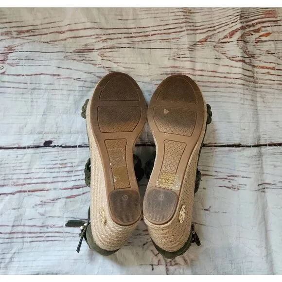 Tory Burch Bailey Wedge Ankle Strap Sandals Size 9.5