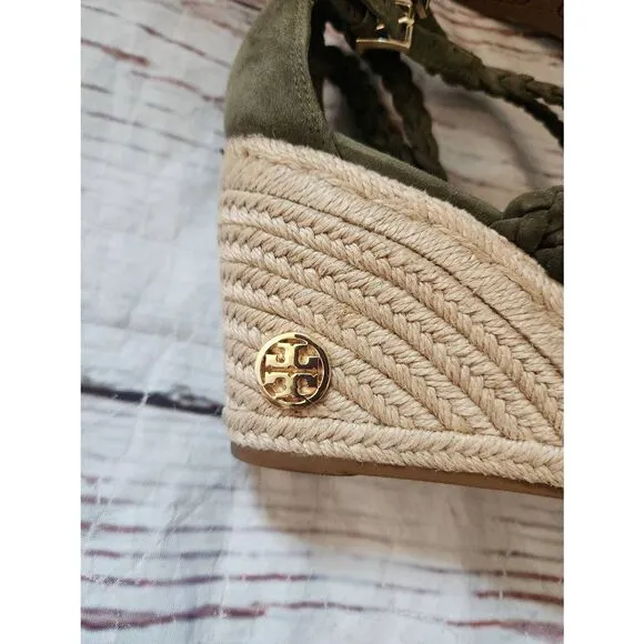 Tory Burch Bailey Wedge Ankle Strap Sandals Size 9.5