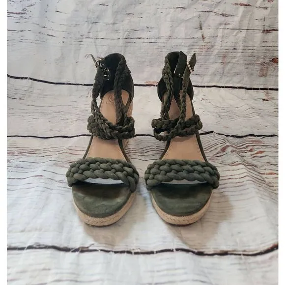 Tory Burch Bailey Wedge Ankle Strap Sandals Size 9.5