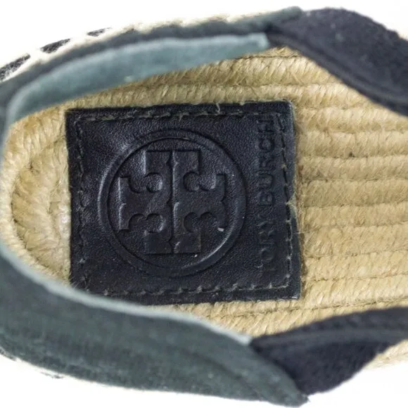TORY BURCH Black Canvas Espadrilles