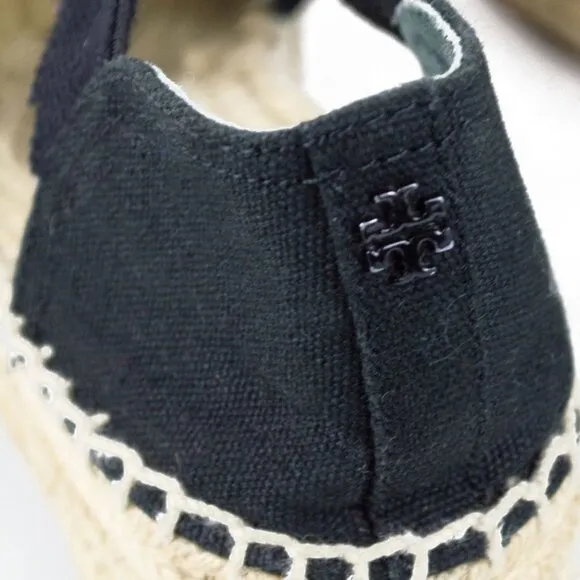TORY BURCH Black Canvas Espadrilles