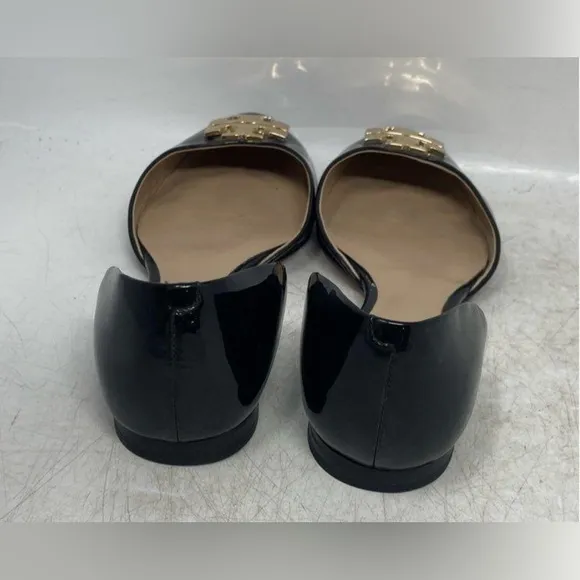 Tory Burch Black D'orsay Patent Flats Point Toe Women 6.5 M