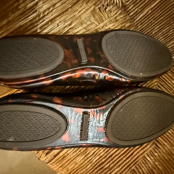 Tory Burch Brown Flats with Rounded Toe and Slip-On Design