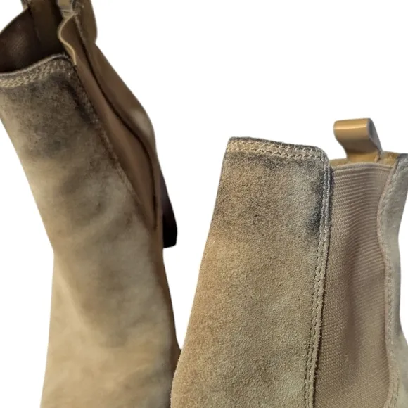Tory Burch Brown Stafford Suede Ankle Heeled Boots 9 Chelsea Boot Stacked Preppy