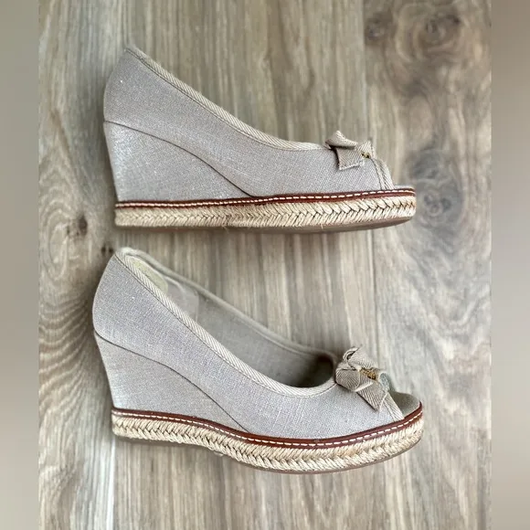 TORY BURCH Canvas Espadrilles Size 7.5 EUC