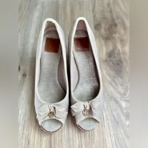 TORY BURCH Canvas Espadrilles Size 7.5 EUC
