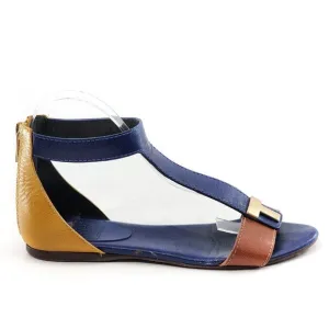 TORY BURCH Casey Colorblock Ankle Strap Leather Sandals